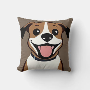 Cute smiling cartoon dog gift for dog lovers cushion