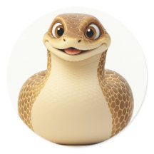 Cute Smiling Cartoon Snake Sticker