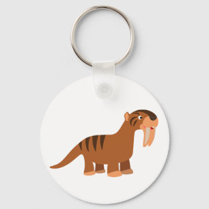 Cute Smiling Cartoon Thylacosmilus Keychain