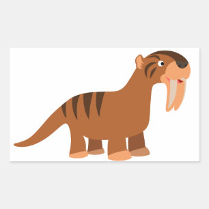 Cute Smiling Cartoon Thylacosmilus Sticker