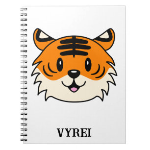 Cute Smiling Cartoon Tiger Notebook