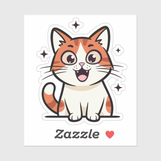 Cute Smiling Cat Cartoon (Sheet)