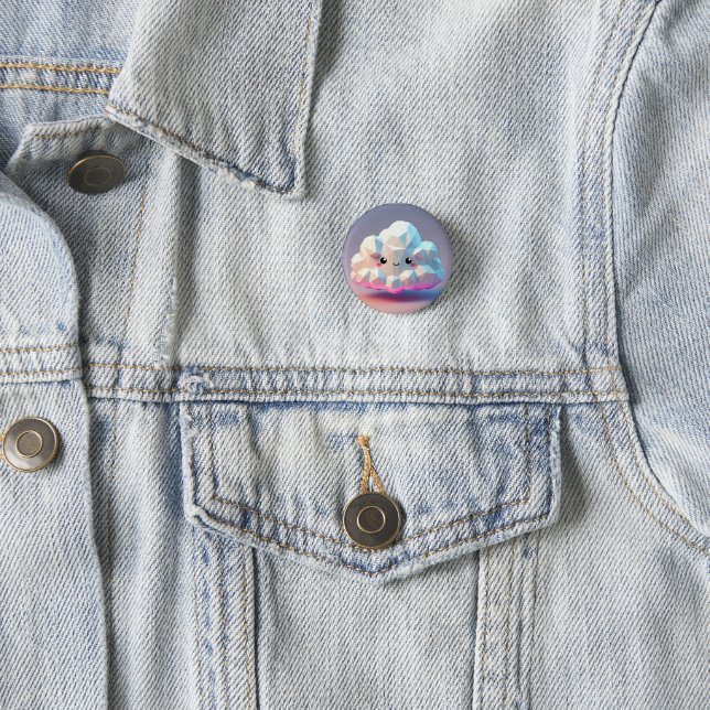 Cute Smiling Cloud Pin for Jackets, Bags, Hats... (In Situ)