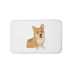 Cute smiling corgi  bath mat