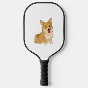 Cute smiling corgi  pickleball paddle