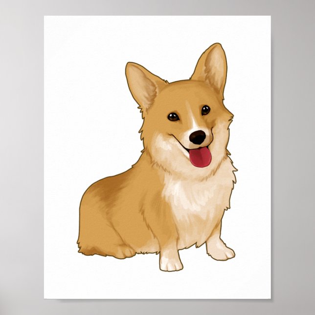 Cute smiling corgi  poster (Front)