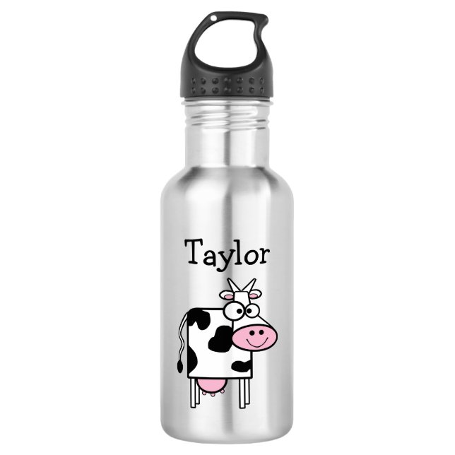 Cute Smiling Cow Personalised 532 Ml Water Bottle (Front)