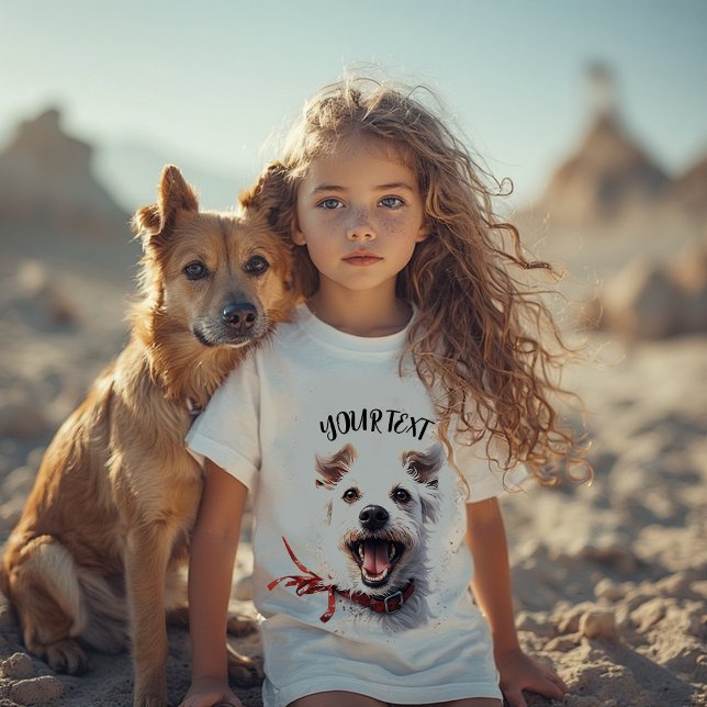 Cute Smiling Dog Kids T-Shirt, Custom Name T-Shirt (Creator Uploaded)