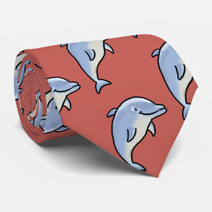 Cute Smiling Dolphin Tie