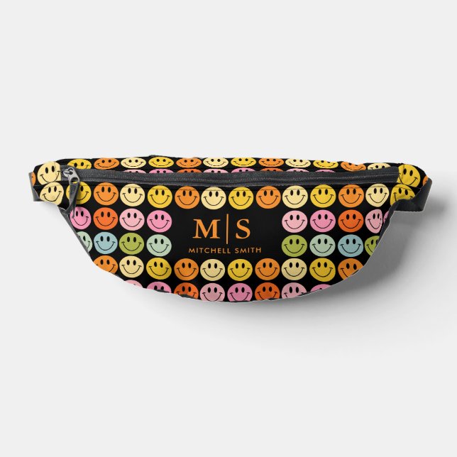 Cute Smiling Faces Colourful Customisable Bum Bags (Lay Down)