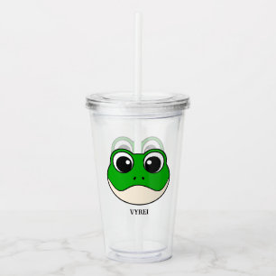 Cute Smiling Frog Acrylic Tumbler