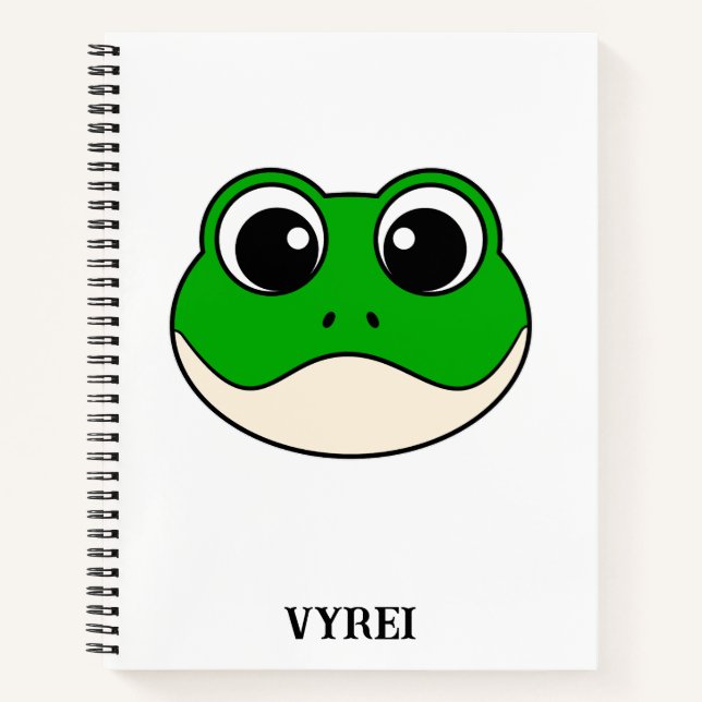 Cute Smiling Frog Notebook (Front)