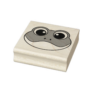 Cute Smiling Frog Rubber Stamp