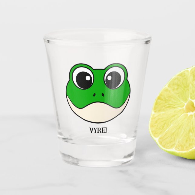Cute Smiling Frog Shot Glass (Front)