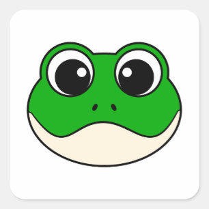 Cute Smiling Frog Square Sticker