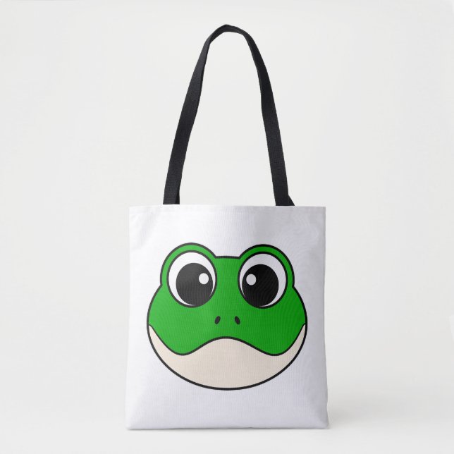Cute Smiling Frog Tote Bag (Front)