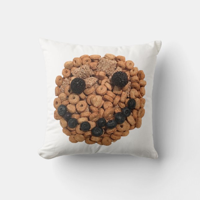 Cute Smiling Fruit and Cereal Face Cushion (Front)