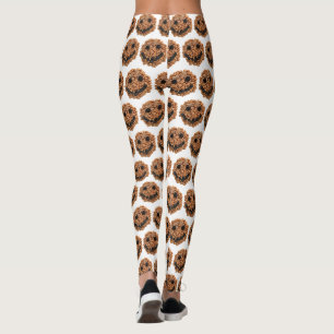 Cute Smiling Fruit and Cereal Face Leggings