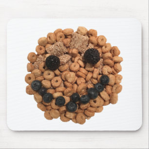 Cute Smiling Fruit and Cereal Face Mouse Pad
