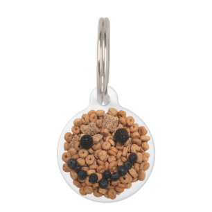 Cute Smiling Fruit and Cereal Face Pet Tag