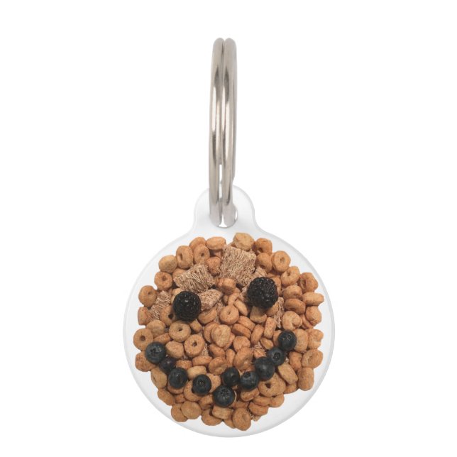 Cute Smiling Fruit and Cereal Face Pet Tag (Front)