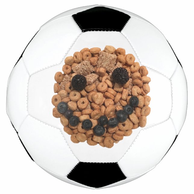 Cute Smiling Fruit and Cereal Face Soccer Ball (Front)