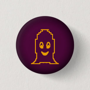 Cute smiling ghost 3 cm round badge