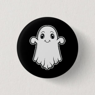 Cute Smiling Ghost Cartoon Illustration Halloween 3 Cm Round Badge