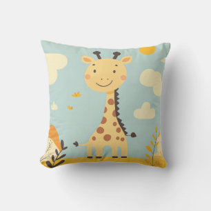 Cute Smiling Girafe Babu Nursery Home Decor Cushion