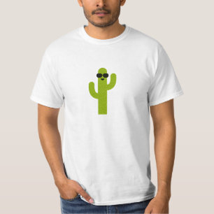 Cute Smiling Green Cactus Wearing Sunglasses T-Shirt