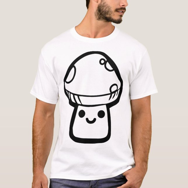 Cute Smiling Happy Mushroom T-Shirt (Front)