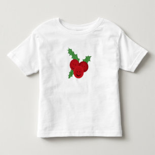 Cute smiling holly Christmas drawing Toddler T-Shirt