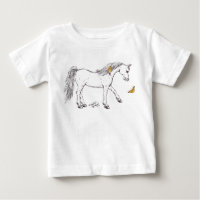 Cute smiling Horse with butterfly Shirts