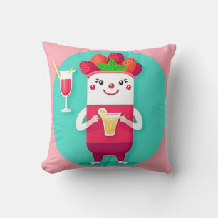 Cute Smiling Juice Glass with Vibrant Colours Cushion