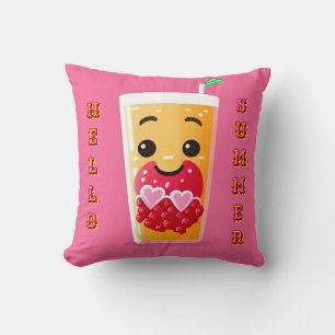 Cute Smiling Juice Glass with Vibrant Colours Cushion