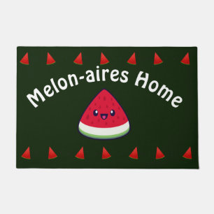 Cute Smiling Kawaii Watermelon   Doormat