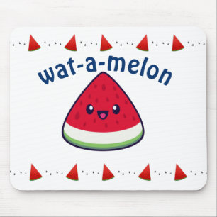 Cute Smiling Kawaii Watermelon  Mouse Pad