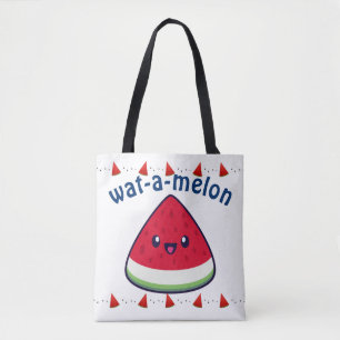 Cute Smiling Kawaii Watermelon Tote Bag