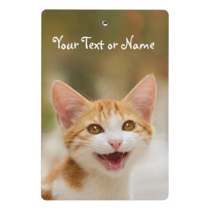 Cute Smiling Kitten Funny Cat Meow - Personalised Mini Clipboard