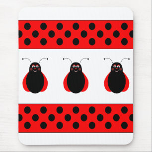 Cute Smiling Ladybug Mousepad