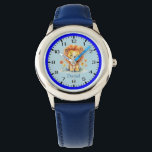 Cute Smiling Lion Amidst Flowers Children's Watch<br><div class="desc">Customise this happy lion children's watch with all of your personal details and preferences.</div>