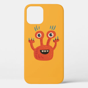 Cute Smiling Orange Cartoon Character iPhone 12 Case