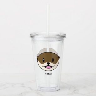 Cute Smiling Otter Acrylic Tumbler