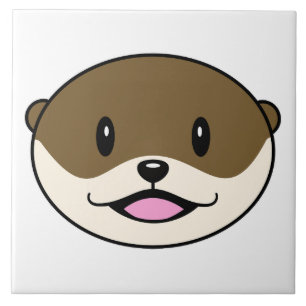 Cute Smiling Otter Ceramic Tile