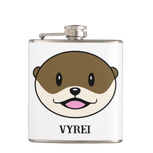 Cute Smiling Otter Hip Flask