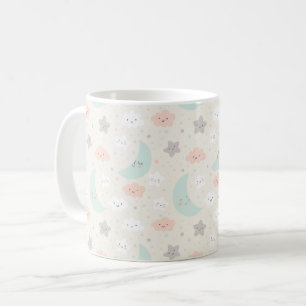 Cute Smiling Pastel Sky Pattern Coffee Mug