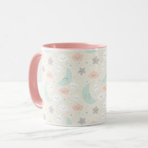 Cute Smiling Pastel Sky Pattern Mug