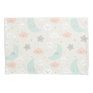 Cute Smiling Pastel Sky Pattern Pillowcase