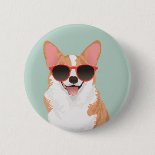 Cute Smiling Pembroke Welsh Corgi for Dog Lovers 6 Cm Round Badge