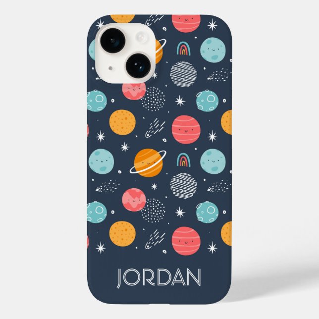 Cute Smiling Planet Pattern Case-Mate iPhone Case (Back)
